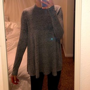 Grey Marled Mock-Neck Tunic